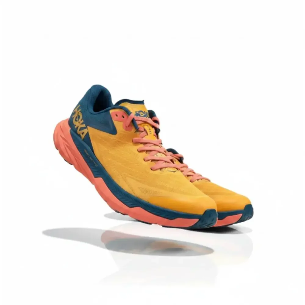 HOKA One One Zinal Trail Running Shoe Sneaker Women 10B Orange Mesh Everyday